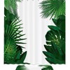 Hawaiian Tropical Palm Leaves Fabric Shower Curtain Liner With Floral Graphic Artwork Print
