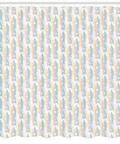 Hawaiian Vintage Print Dolphin Flowers Shower Curtain, Fabric Bathroom Decor in Aloha Style