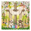He Is Risen! The Cross On Spring Floral Scene Elegant Shower Curtain