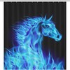 Head Of Blue Fire Horse Water-Resistant Shower Curtain For Bathroom