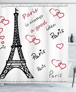 Heart And Paw Print Shower Curtain