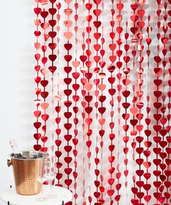 Heart Backdrop Valentine's Day Curtain for Love Heart Wall Decoration