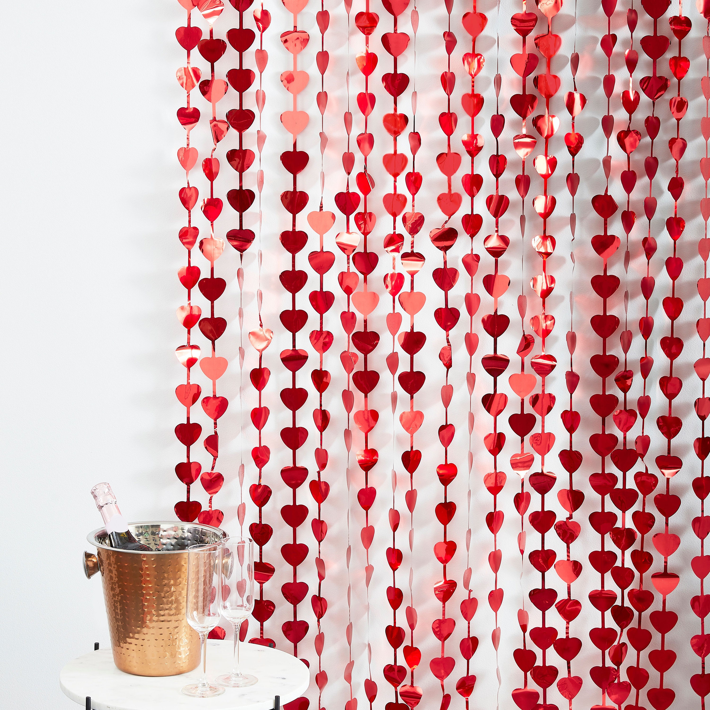 Heart Backdrop Valentine's Day Curtain for Love Heart Wall Decoration