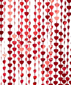 Heart Backdrop Valentine's Day Curtain for Love Heart Wall Decoration