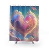 Heart Cloud Puffy Shower Curtain, Valentines Day Gift for Mom and Girls