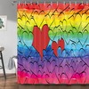 Heart Curtain Valentine's Day Shower Curtain for Bathroom Fabric