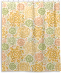 Heart Flower Colorful Shower Curtain - Waterproof Bath Curtain by WELLDAY