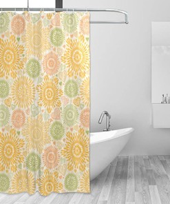 Heart Flower Colorful Shower Curtain - Waterproof Bath Curtain by WELLDAY