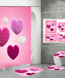Heart Jewelry Waterproof Shower Curtain For Chic Bathroom