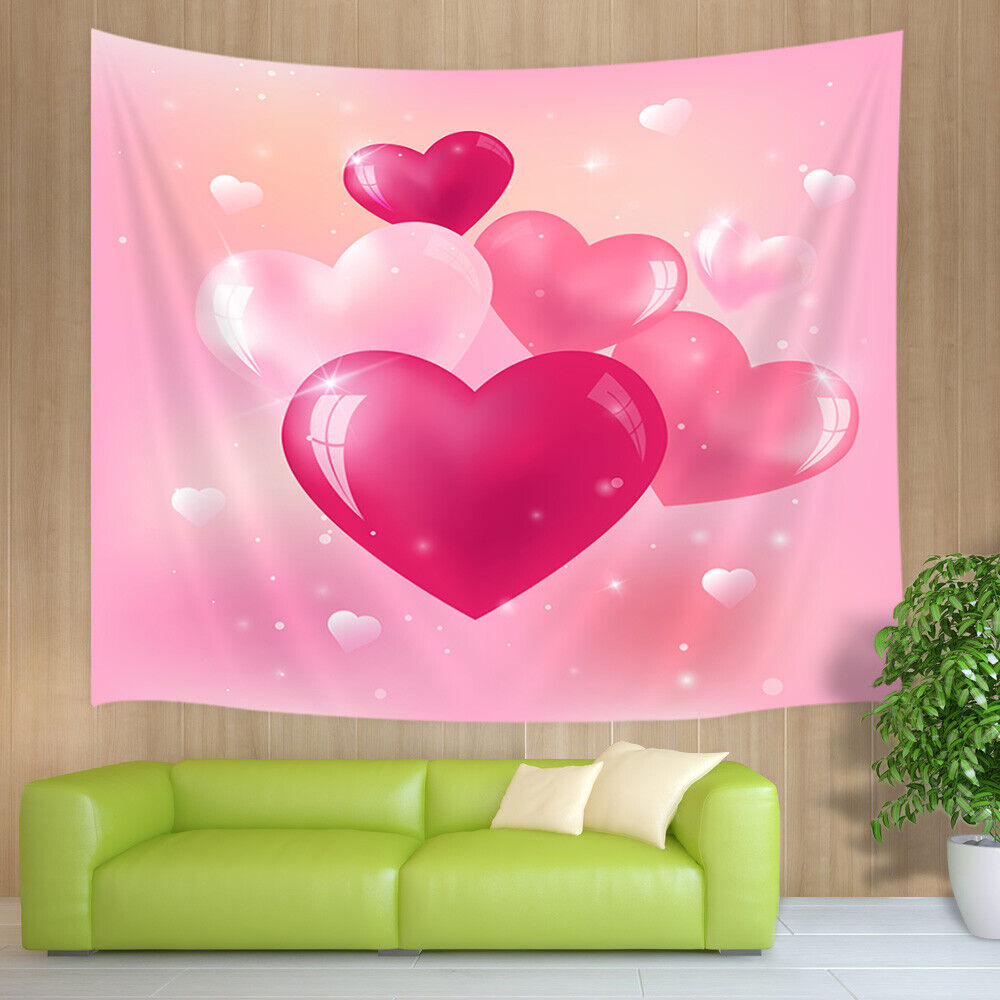 Heart Pink Balloon And Bees And Flowers Bathroom Decoration Shower Curtain With Cute Design - Image 3