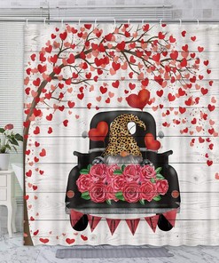 Heart Roses Shower Curtain, Lovely and Romantic Bathroom Accessory for Your Love-Inspired Bath