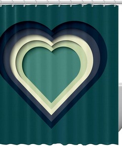 Heart Shape Cute Shower Curtain For Valentine'S Day Bath