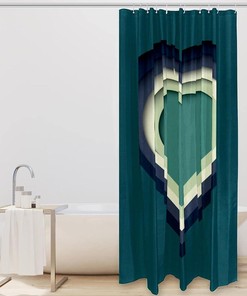 Heart Shape Cute Shower Curtain For Valentine'S Day Bath