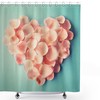 Heart Shaped Coral Shower Curtain - Floral Petals Valentines Mothers And Wedding Day Still Life