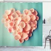 Heart Shaped Floral Petals Valentines Mothers And Wedding Day Coral Shower Curtain - Cloth Fabric Bathroom Decors