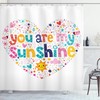 Heart Shaped Sunshine Words Stars Circle Sun Cloud Design Shower Curtain