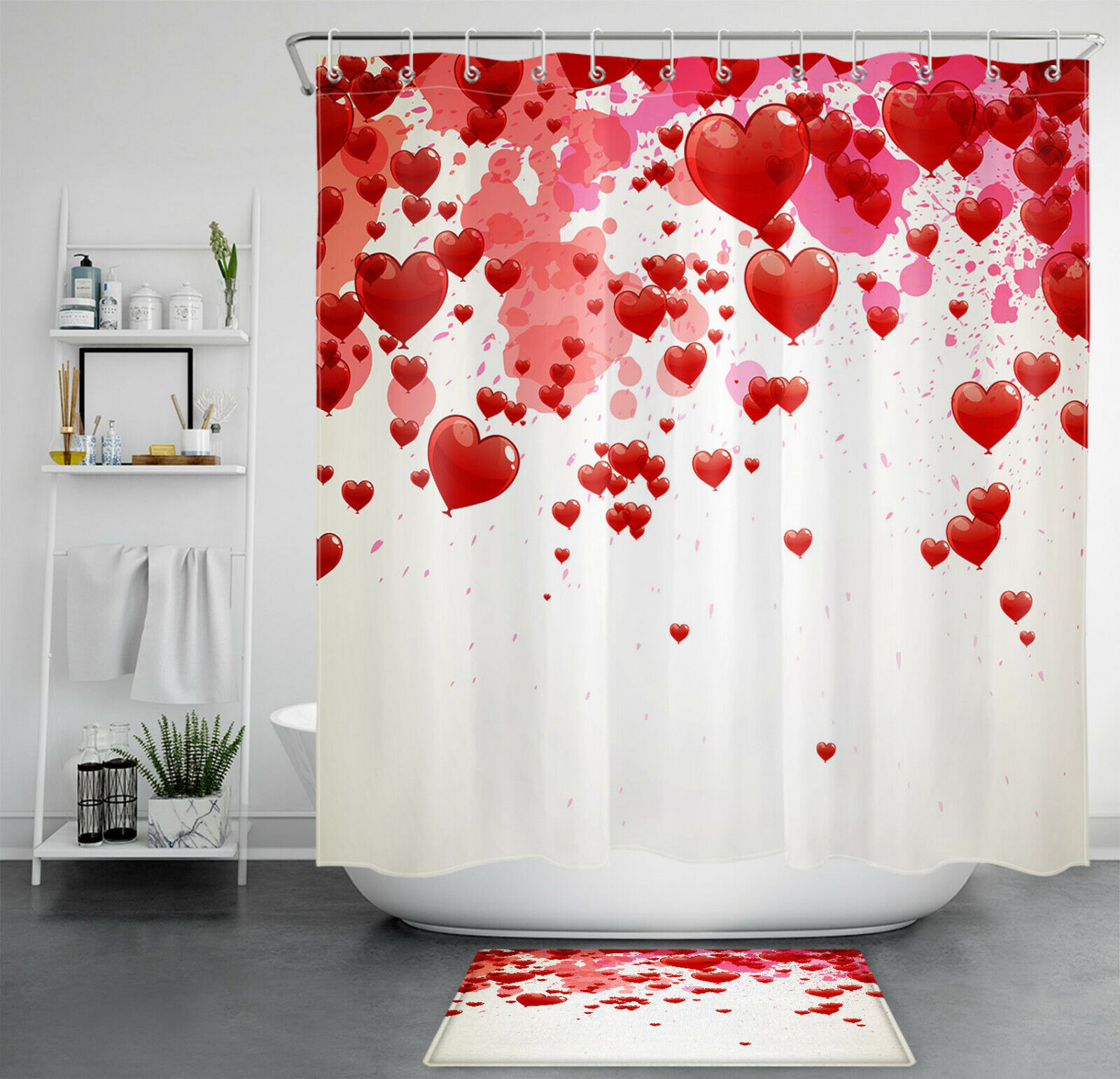 Heart Shower Curtain For A Romantic Bathroom