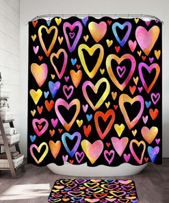 Heart Shower Curtain For Romantic Bathroom Theme