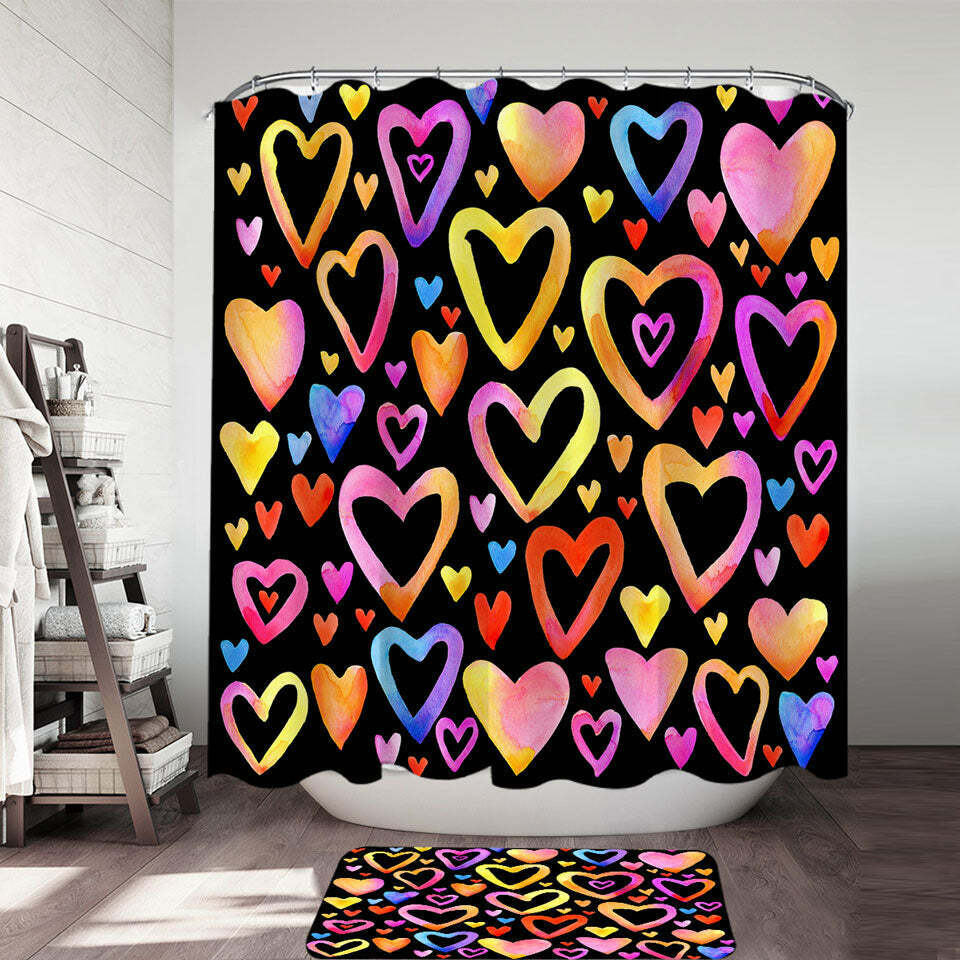Heart Shower Curtain For Romantic Bathroom Theme