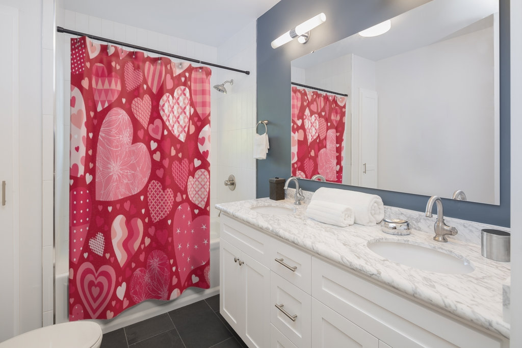 Heart Shower Curtain For Valentine'S Day Home Decor, Romantic Seasonal Gift For Your Loved Ones - Image 2