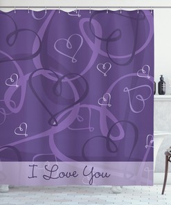 Heart Shower Curtain Large Full Size With Decorative Love Pattern