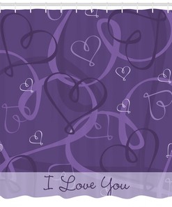 Heart Shower Curtain Large Full Size With Decorative Love Pattern