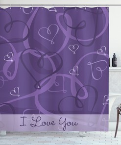 Heart Shower Curtain Large Full Size With Decorative Love Pattern