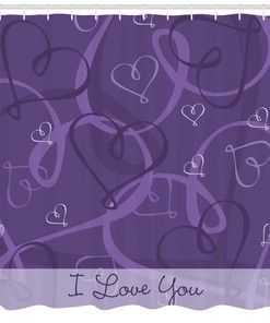 Heart Shower Curtain Large Full Size With Decorative Love Pattern