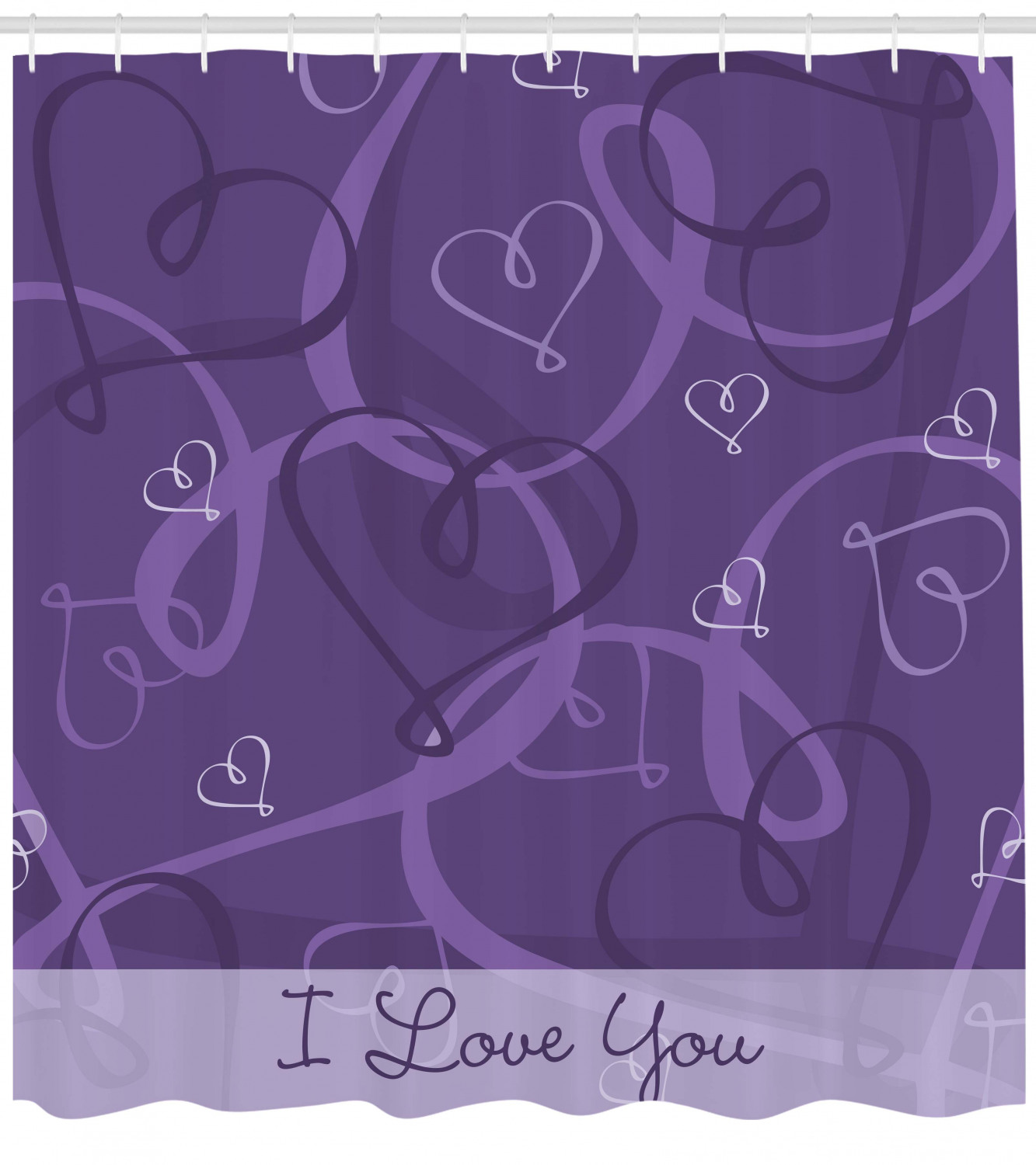 Heart Shower Curtain Large Full Size With Decorative Love Pattern
