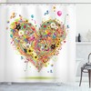 Heart Shower Curtain With Watercolor Love Symbol Print For Your Bathroom