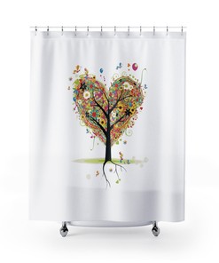 Heart Tree Shower Curtain Brings The Beauty Of Nature To Your Bathroom