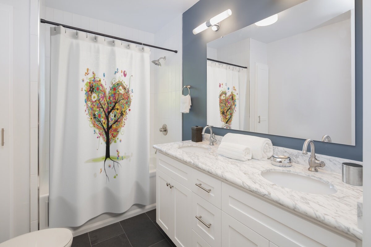 Heart Tree Shower Curtain Brings The Beauty Of Nature To Your Bathroom