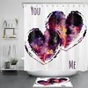Heart-Shaped Floral Shower Curtain With Quotes