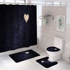 Heart-Shaped Moon Waterproof Shower Curtain Set For Romantic Atmosphere