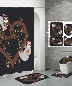 Heart-Shaped Pink Roses Curtain