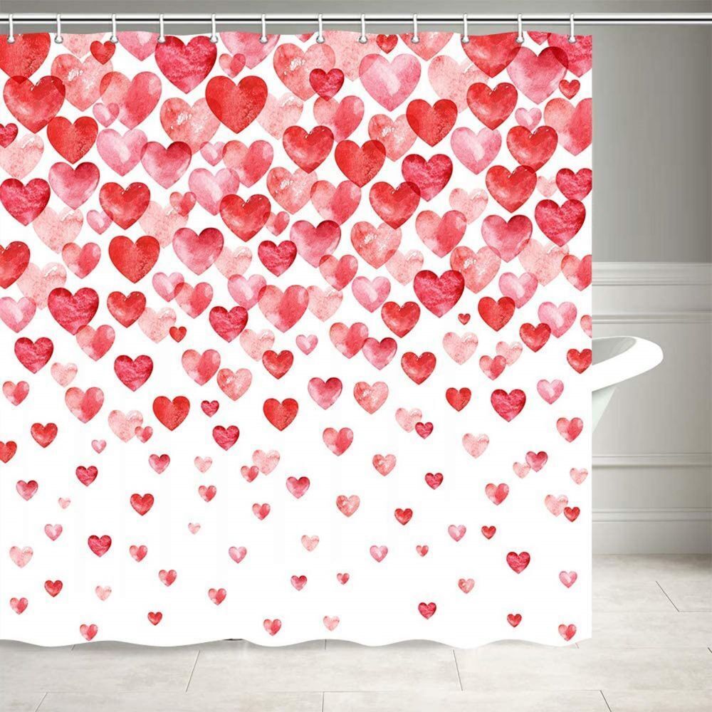 Heart-Shaped Polyester Shower Curtain - Image 2