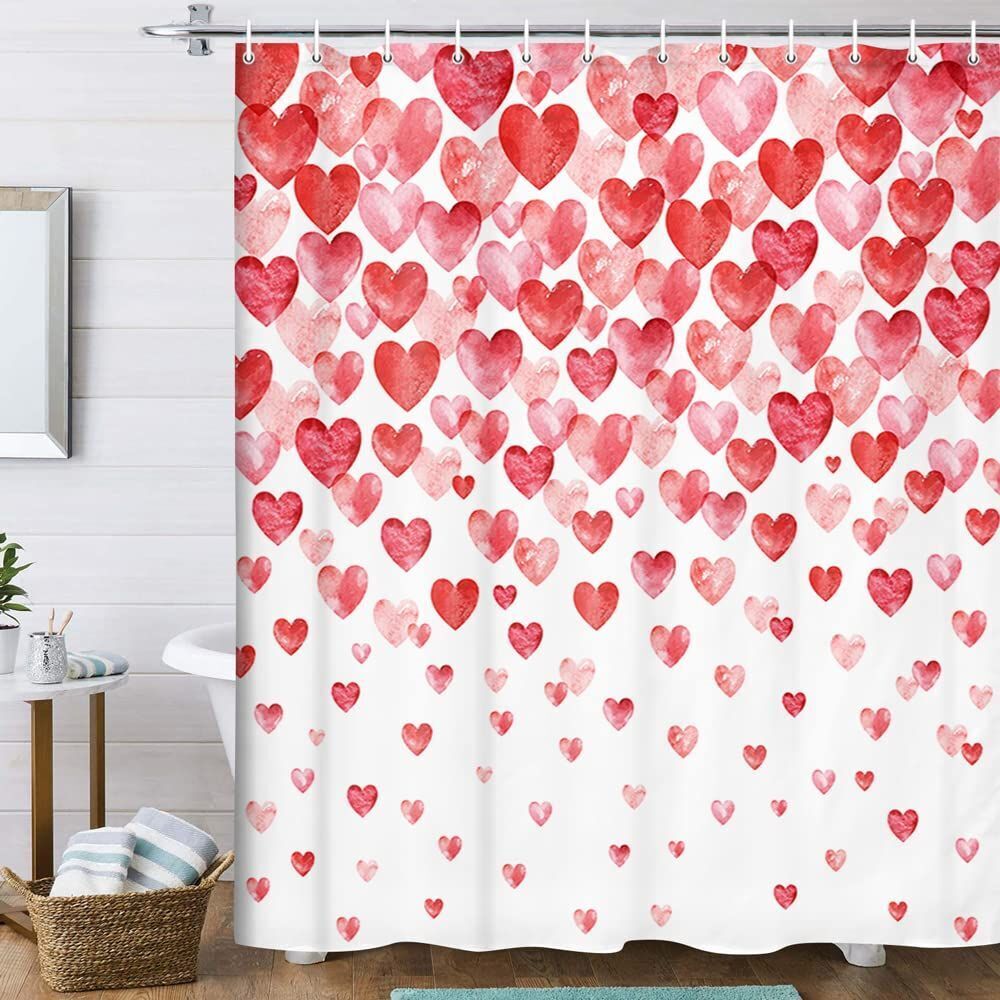 Heart-Shaped Polyester Shower Curtain - Image 3