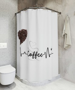 Heartbeat Shower Curtain - Bold Romantic Bathroom Decor 