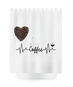 Heartbeat Shower Curtain - Bold Romantic Bathroom Decor