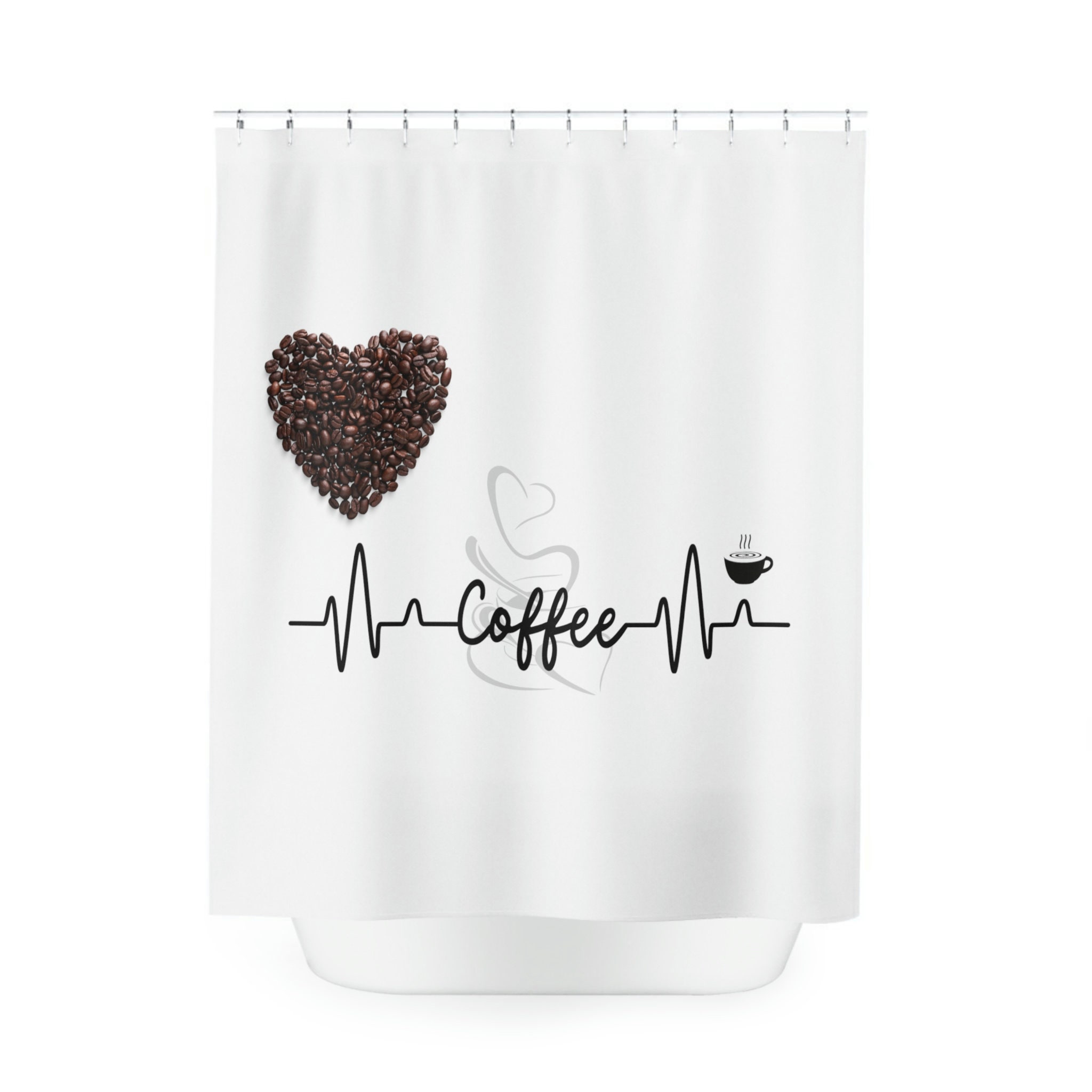 Heartbeat Shower Curtain - Bold Romantic Bathroom Decor