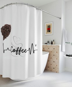 Heartbeat Shower Curtain - Bold Romantic Bathroom Decor