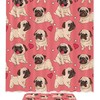 Heart-melting Pug Puppy Love Pattern Shower Curtain for Dog Lovers' Bathrooms