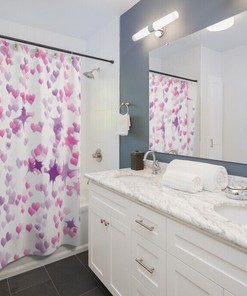 Hearts And Stars Shower Curtain For A Dreamy Bathroom Decor