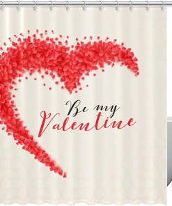 Hearts Be My Valentines Shower Curtain For Romantic Bathroom Decor