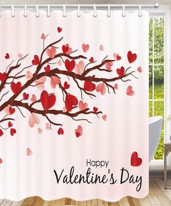 Hearts On A Tree Fabric Waterproof Shower Curtain To Celebrate Your Love