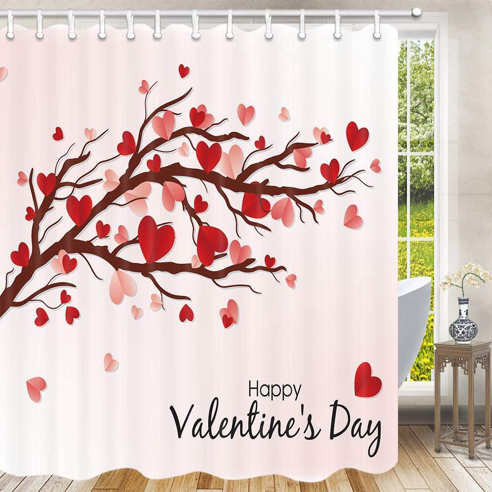 Hearts On A Tree Fabric Waterproof Shower Curtain To Celebrate Your Love