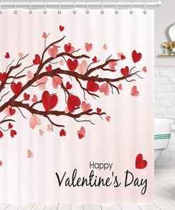 Hearts On A Tree Fabric Waterproof Shower Curtain To Celebrate Your Love