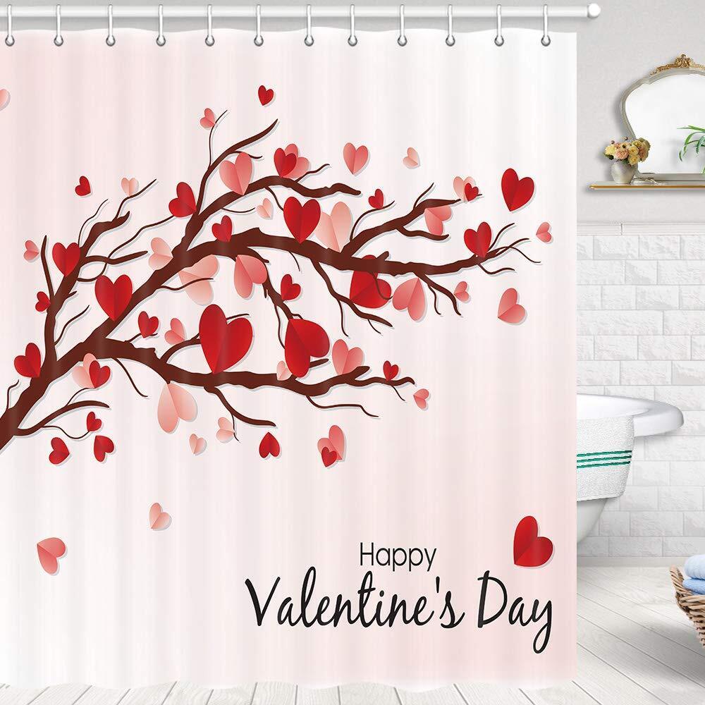 Hearts On A Tree Fabric Waterproof Shower Curtain To Celebrate Your Love