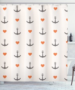 Hearts Sweet Romantic Beach Holiday Party Leisure Anchor Shower Curtain