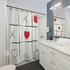 Hearts Tic Tac Toe Shower Curtain for Bathroom